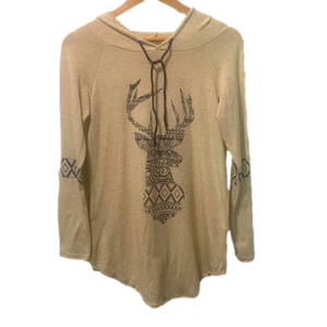 Free Kisses Large Buck Deer Hooded Top